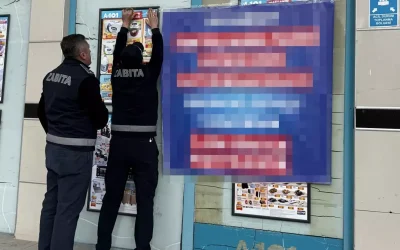 Belediye, tarihi ürün satan marketi mühürledi ve bilgilendirme afişi astı