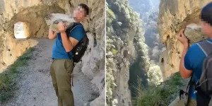 Vadiye kaya atan turiste rekor ceza verildi.