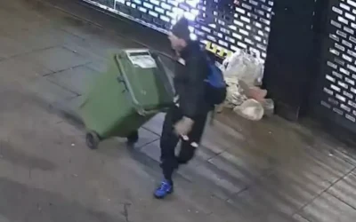 Çöp bidonuyla binlerce dolarlık kıyafet çalan hırsız