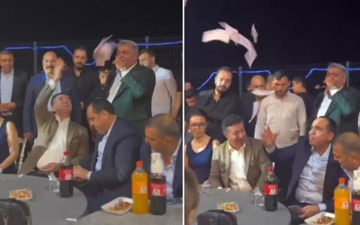 Belediye başkanlarının düğün eğlencesi: Para atma yarışı!