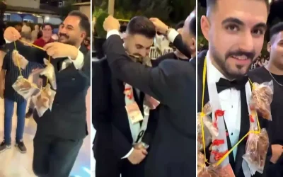 Altın yerine pirzola takan damat!