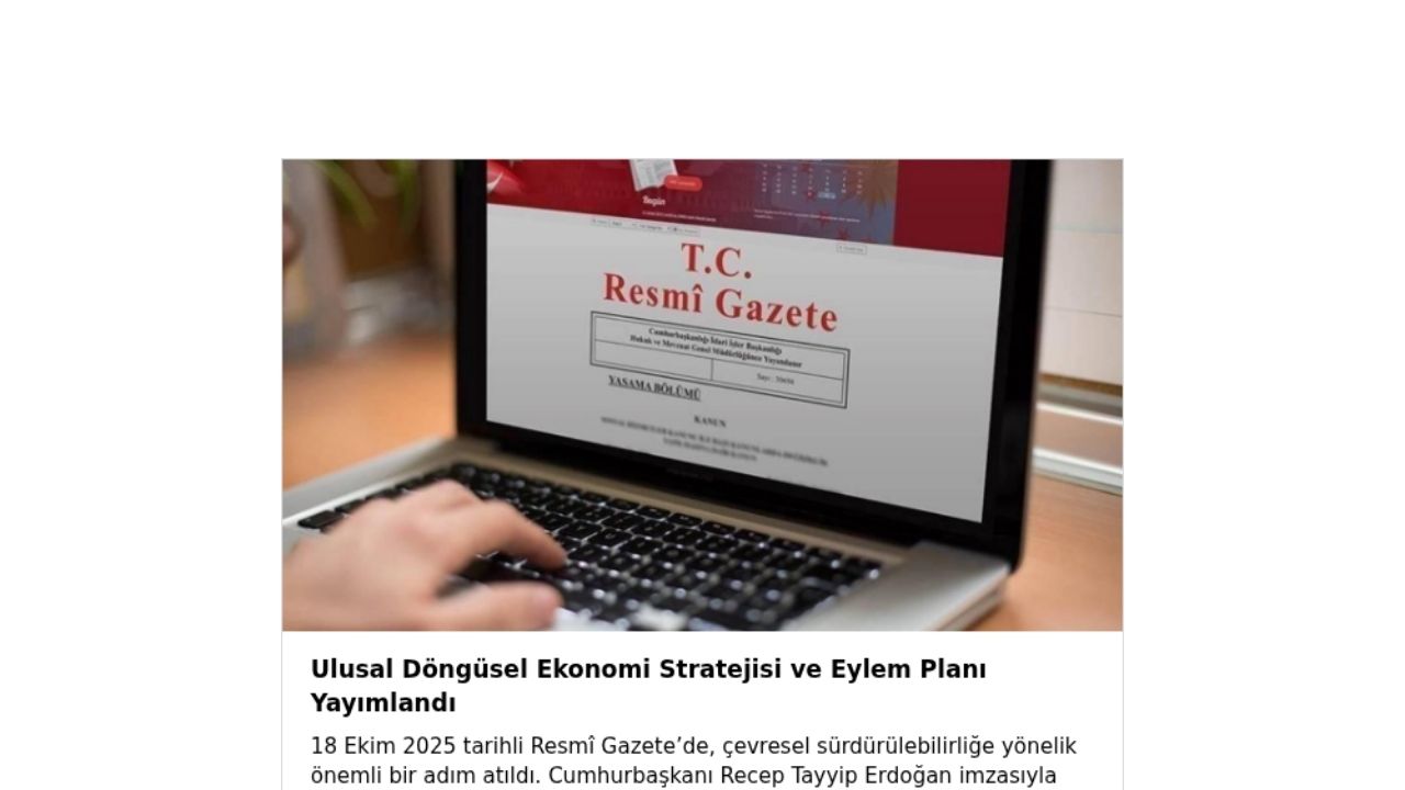 2025-2028 Ulusal Döngüsel Ekonomi Stratejisi ve Eylem Planı Hazır