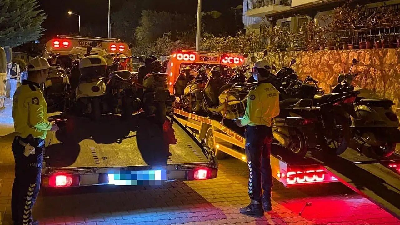 Bodrum'da Trafik Kontrolleri Plakasız Motosiklet ve Gürültü Cezaları